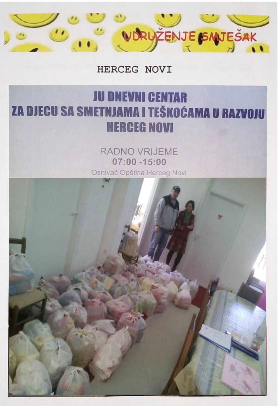 JU Dnevni centar za djecu sa smetnjama i teškoćama u razvoju, Herceg Novi