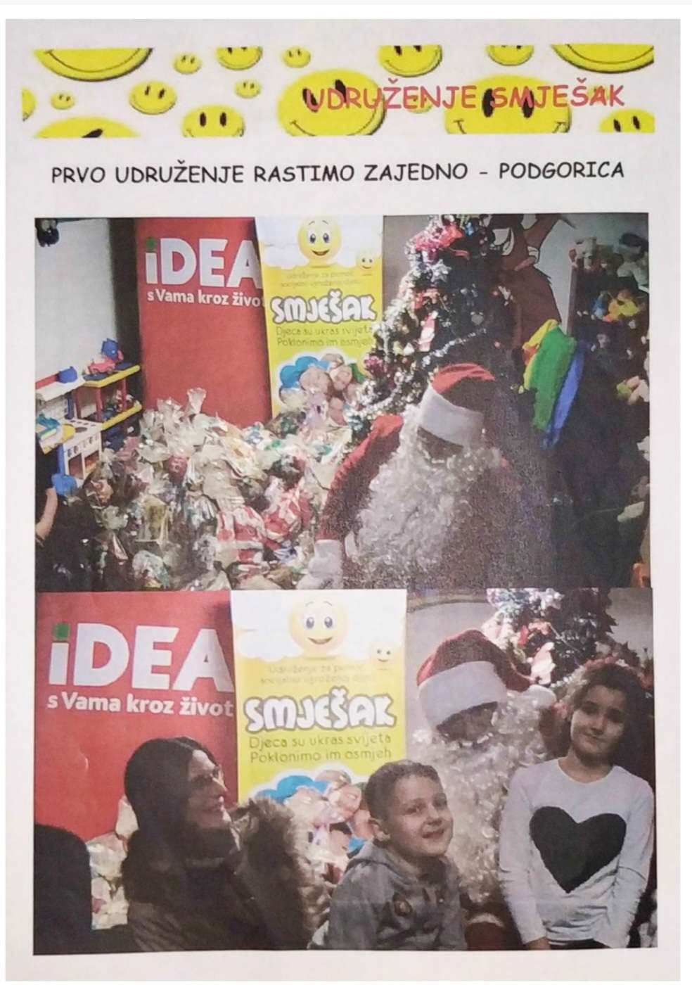 Prvo udruženje "Rastimo zajedno" Podgorica — novogodišnji paketići