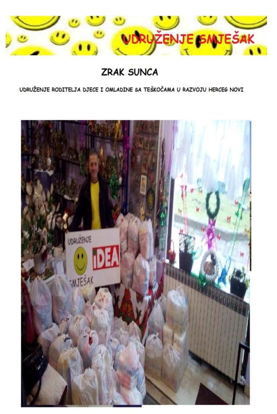 Udruženje roditelja djece i omladine sa teškoćama "Zrak sunca", Herceg Novi